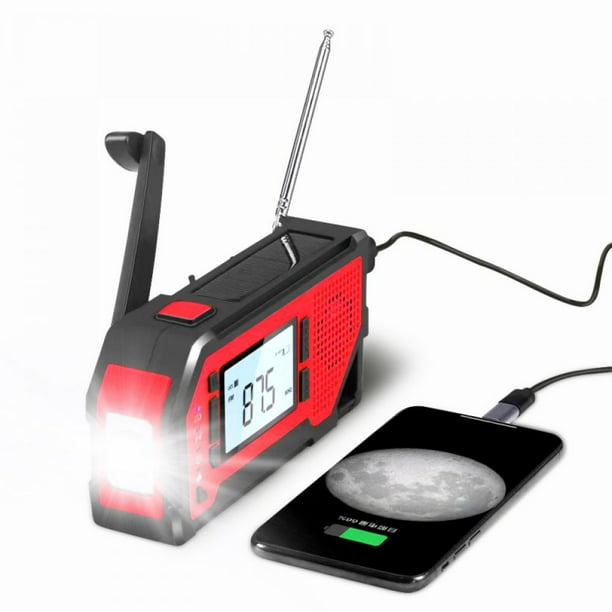 Emergency Solar Hand Crank Weather Radio LED AM/FM/NOAA_Flashlight Phone Charger